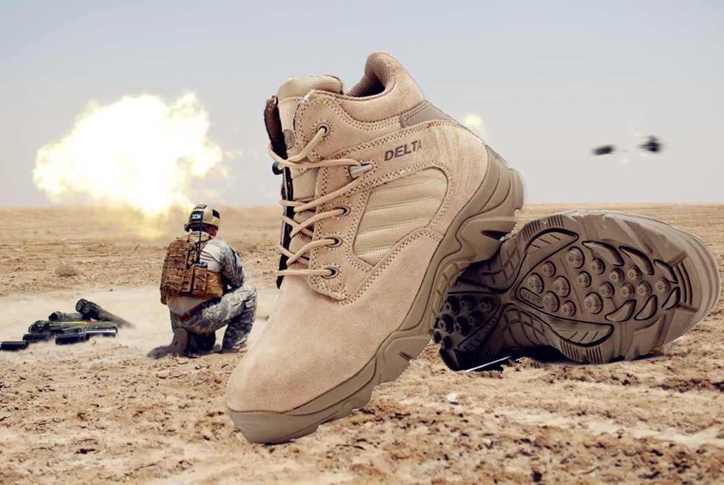 四维户外军迷三角洲低帮作战靴沙漠靴男高帮保暖透气战术靴军靴2
