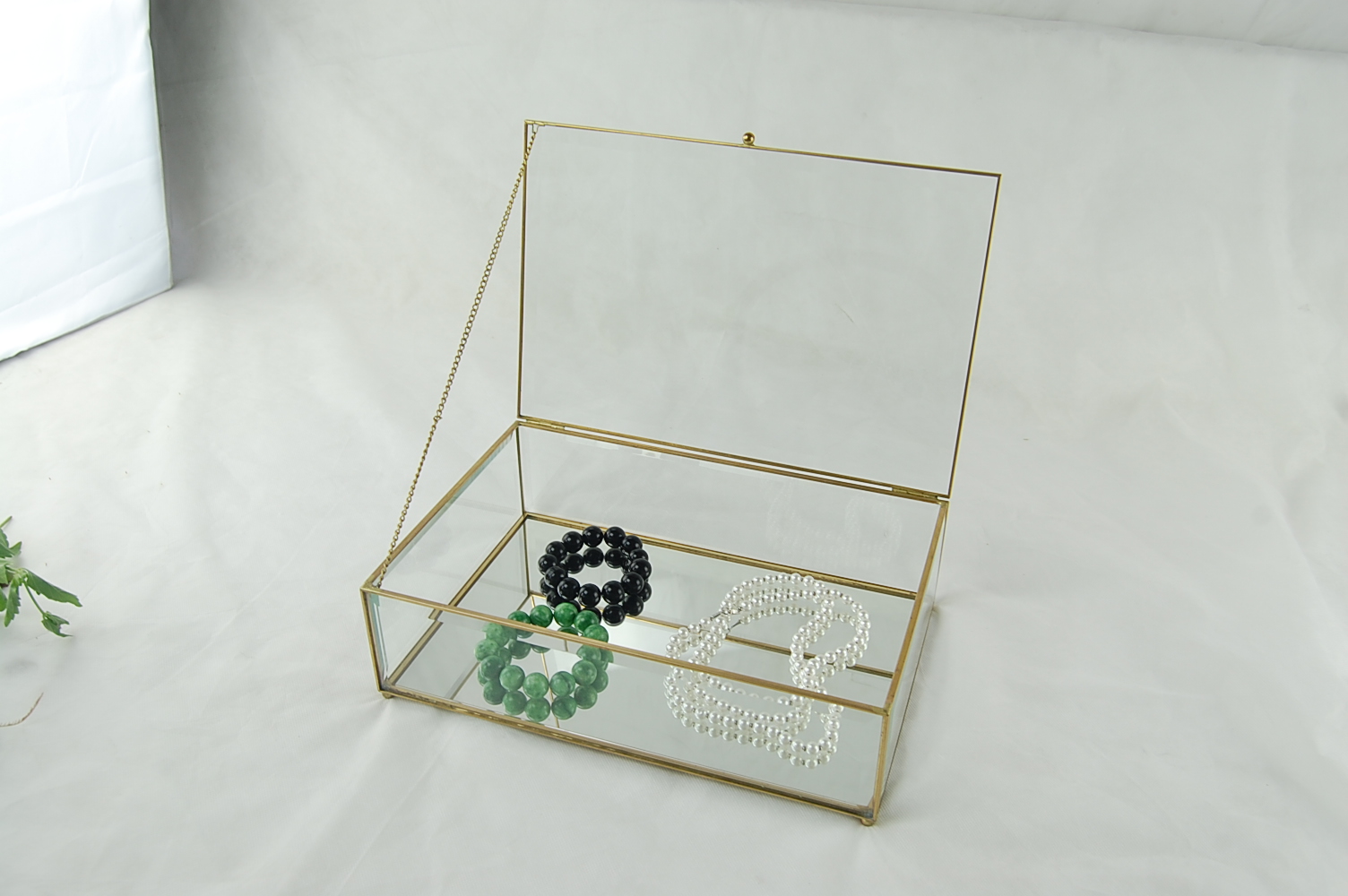 现代简约透明玻璃首饰盒珠宝盒饰品盒展示盒1