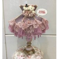 欧式复古可爱公主蕾丝灯罩台灯 儿童卧室台灯