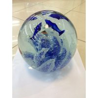 西式多彩图案水晶球摆件家居装饰摆件
