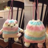 梨花兔可爱缩小版短手短脚束口袋收纳袋手拿包