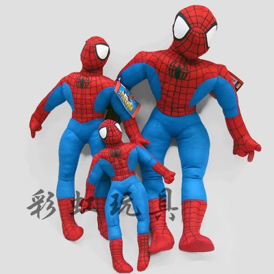 漫威漫画超级英雄Spider-Man 站姿蜘蛛侠卡通毛绒公仔玩具儿童生日礼物创意布娃娃