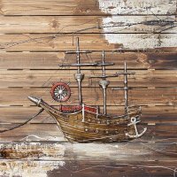 欧式复古木船木板画装饰画壁画W144