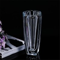 新品特价捷克波西米亚BOHEMIA水晶玻璃台面装饰百合花花瓶方形33CM