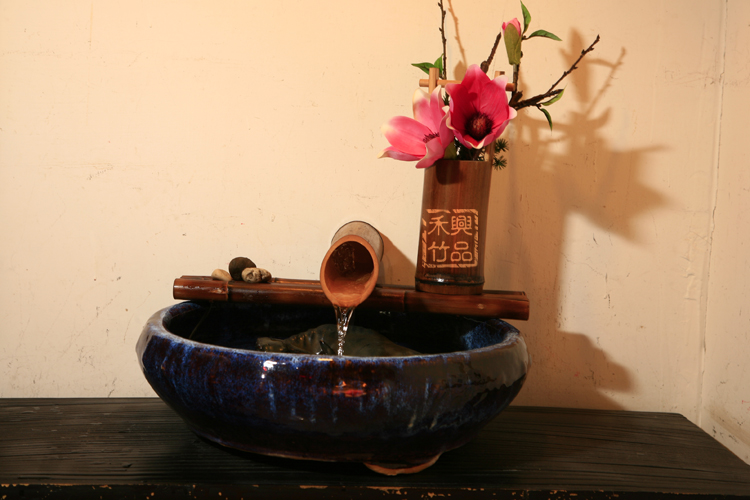 中式竹编竹流水喷泉流水家居装饰摆件风水摆件4