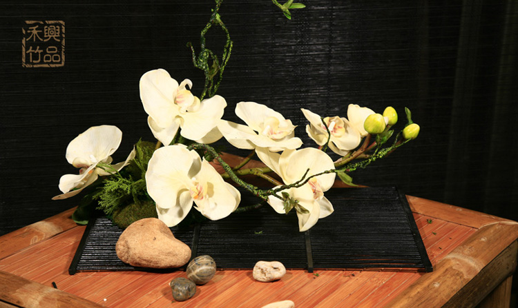 中式田园装饰竹垫摆件花瓶花器摆件家居装饰摆件2