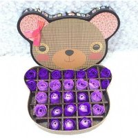 韩版可爱熊头 20格巧克力盒 朱古力盒 糖果盒香皂花川崎玫瑰盒