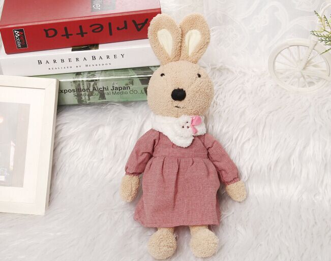 砂糖兔毛绒玩具公仔兔娃娃布玩偶粉色小围巾款3