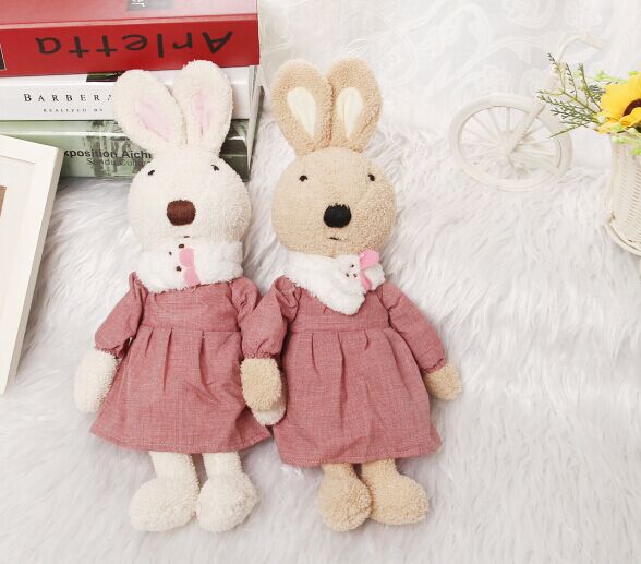 砂糖兔毛绒玩具公仔兔娃娃布玩偶粉色小围巾款1