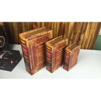 西式复古木制仿道具书木盒摆件家居装饰摆件