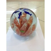西式多彩图案水晶球摆件家居装饰摆件