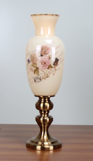 现代简约粉色温馨玻璃玫瑰花大花瓶家居装饰