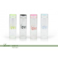 简约时尚双层彩盖LOVE隔热玻璃杯280ml
