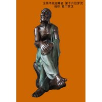 中式辟邪镇宅铜制看门罗汉摆件家居风水装饰开业礼品