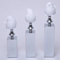 新美式树脂四方底座白色小鸟艺术装饰摆件 家居装饰品GZ063C