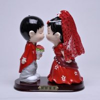 新婚结婚礼物创意 情侣娃娃 闺蜜送礼客厅摆件 高档礼品D8013BL