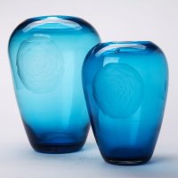 简约现代客厅样板房高档玫瑰图案花瓶工艺品摆件D5062S-275 D5063L-35