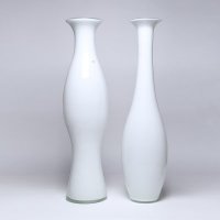 北欧简约风格 纯白色插花瓶 装饰瓶 现代家居软装 宜家 玻璃花瓶575-W