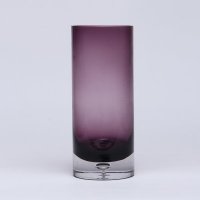 明紫圆筒玻璃花瓶 北欧简约花瓶 高档花器摆件 插花花器家居饰品1867-P