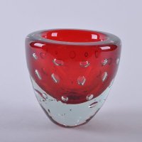 结婚花瓶摆件 中国红花瓶 家居工艺装饰品 时尚结婚礼物玻璃花瓶4143-13S