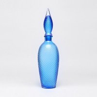 玻璃 时尚抽象花插 蓝色尖尖头花瓶 家居装饰 工艺品摆件 简约E2983053M
