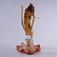鱼跃龙门玻璃工艺摆件高档家居装饰摆乔迁开业创意商务艺术礼品NZA-3380