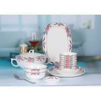 中式高档骨瓷餐具50件套——欧风花都 精致骨瓷餐具 样板房家居送礼装饰品