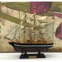 24CM木制帆船 家居摆设 实木船模型 海洋风格 地中海系列装饰