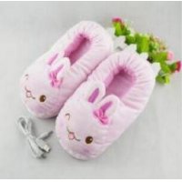 USB粉红兔保暖鞋暖脚器卡通加厚电暖鞋