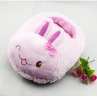 创意家居可爱粉红兔暖鞋暖脚宝保暖毛绒暖脚鞋