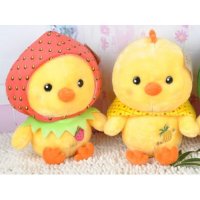 卡通水果小鸡 帽子可以掀开和戴上