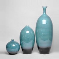 新款高档高温陶瓷装饰瓶摆件橄榄瓶陶瓷创意高档工艺品摆件GLP-A-C