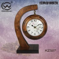 全实木两面机芯可旋转双面座钟KZS07