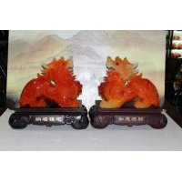 集美精品特色时尚工艺品精品摆件（芙蓉色）特大对貔貅