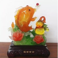 集美精品特色时尚家居饰品风水摆件福禄有余葫芦摆件 大号家居风水装饰品 送长辈开业乔迁精致工艺品