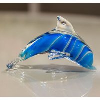 西式12厘米琉璃小海豚造型摆件礼品赠品生日礼物平安夜圣诞节商务礼品动物摆件