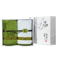 洁丽雅毛巾礼盒 竹纤维面巾2条 竹节高升（1）