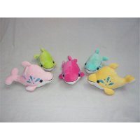 五色海豚毛绒玩具公仔