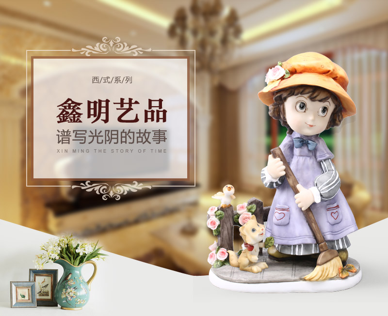 欧式简约天真童趣清洁女孩脂摆件 可水洗不掉色装饰摆件 家居装饰摆设工艺品 28261
