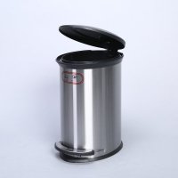 不锈钢时尚客厅垃圾筒 可爱椭圆形小碗盖拉丝欧式脚踏式垃圾桶 SE-12L