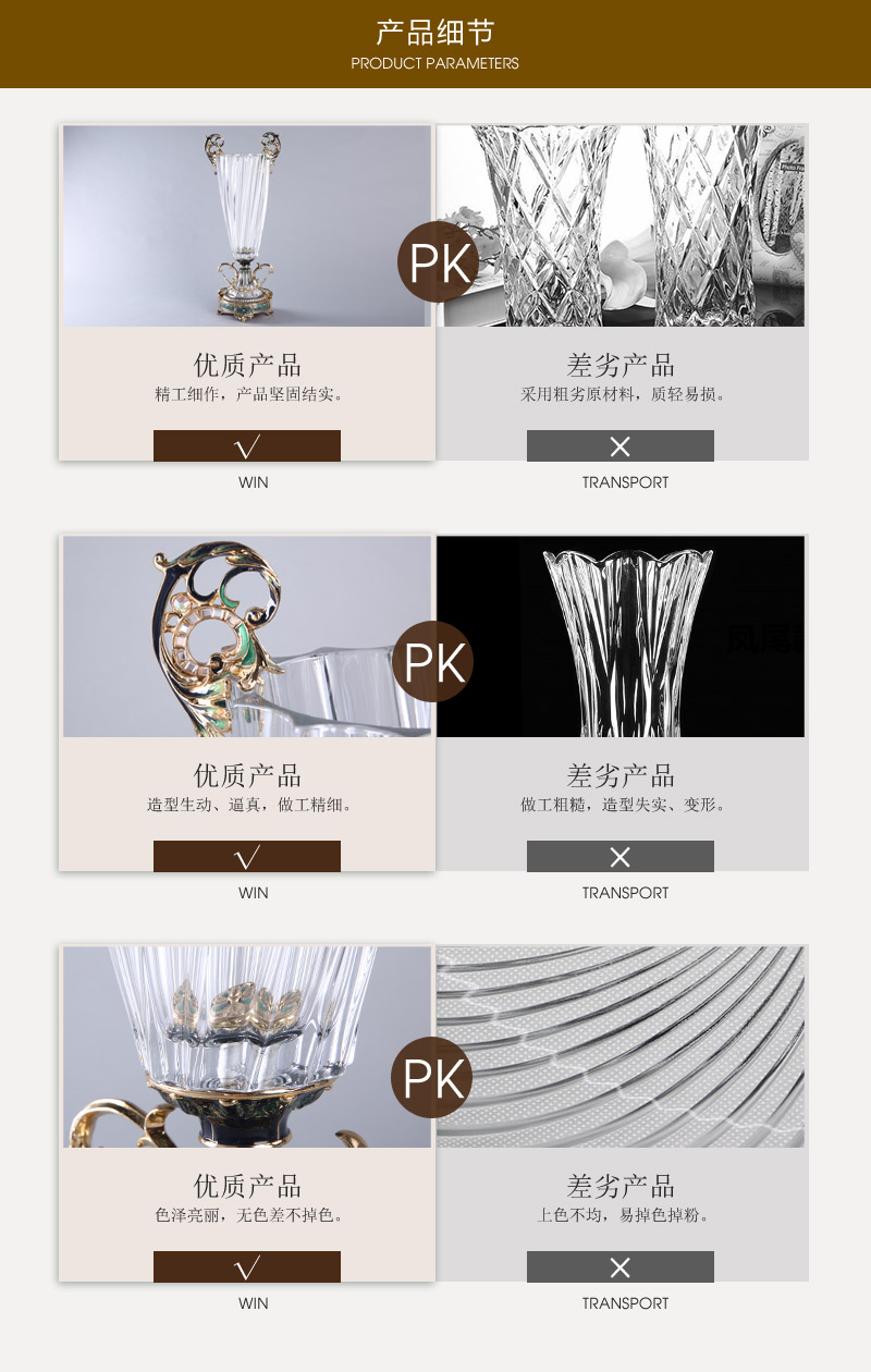 欧式复古普罗旺斯花瓶插花器 彩色高档家具饰品摆件 PLWSHP7