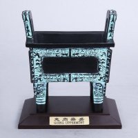 中式复古方鼎青铜器摆件 纯铜装饰摆件 送礼办公室镇宅家居装饰摆件 A-122