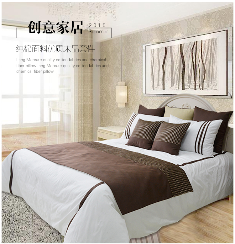 玥美居现代公寓简约10件套样板房床笠式基础套件床品软装样板房1