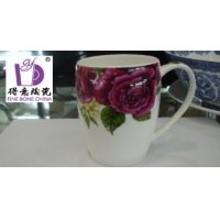 得意陶瓷 高档骨质瓷 圆口杯-玫瑰花
