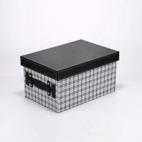 现代简约家居时尚格子白收纳盒收纳箱卧室杂物收纳箱2件套PY-SNH004