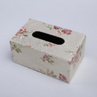 田园皮木制纸巾盒20公分加高时尚纸巾盒007