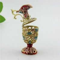 珐琅手工艺品 镂空茶壶金属首饰盒 高档家居摆件 合金饰品收纳盒 创意礼品