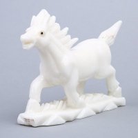 中式新骏马（白）玉石风水摆件 白色招财镇宅辟邪化煞开业家居办公室风水摆件 A17