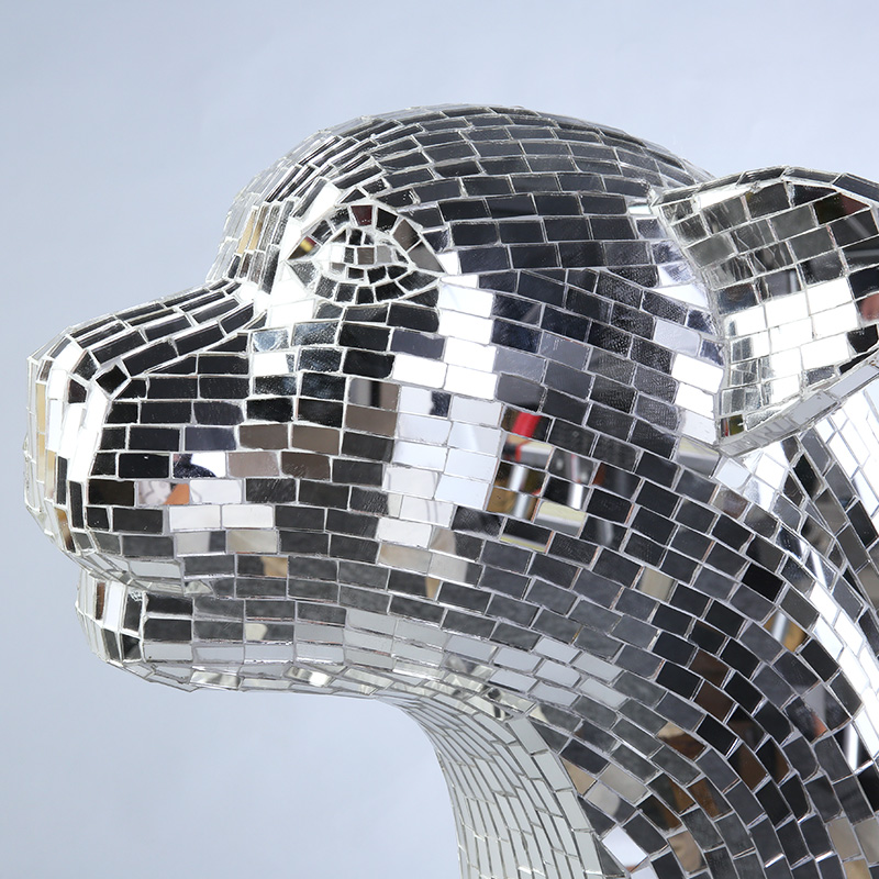 玻璃钢马赛克 现代简约蹲坐豹子模特摆件动物摆件家居装饰摆件 C-1126/C-11305
