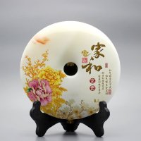 集美精品时尚家居饰品天然玉扣和现代工艺完美结合玉扣-“家和”字工艺品摆件，下单备注款式